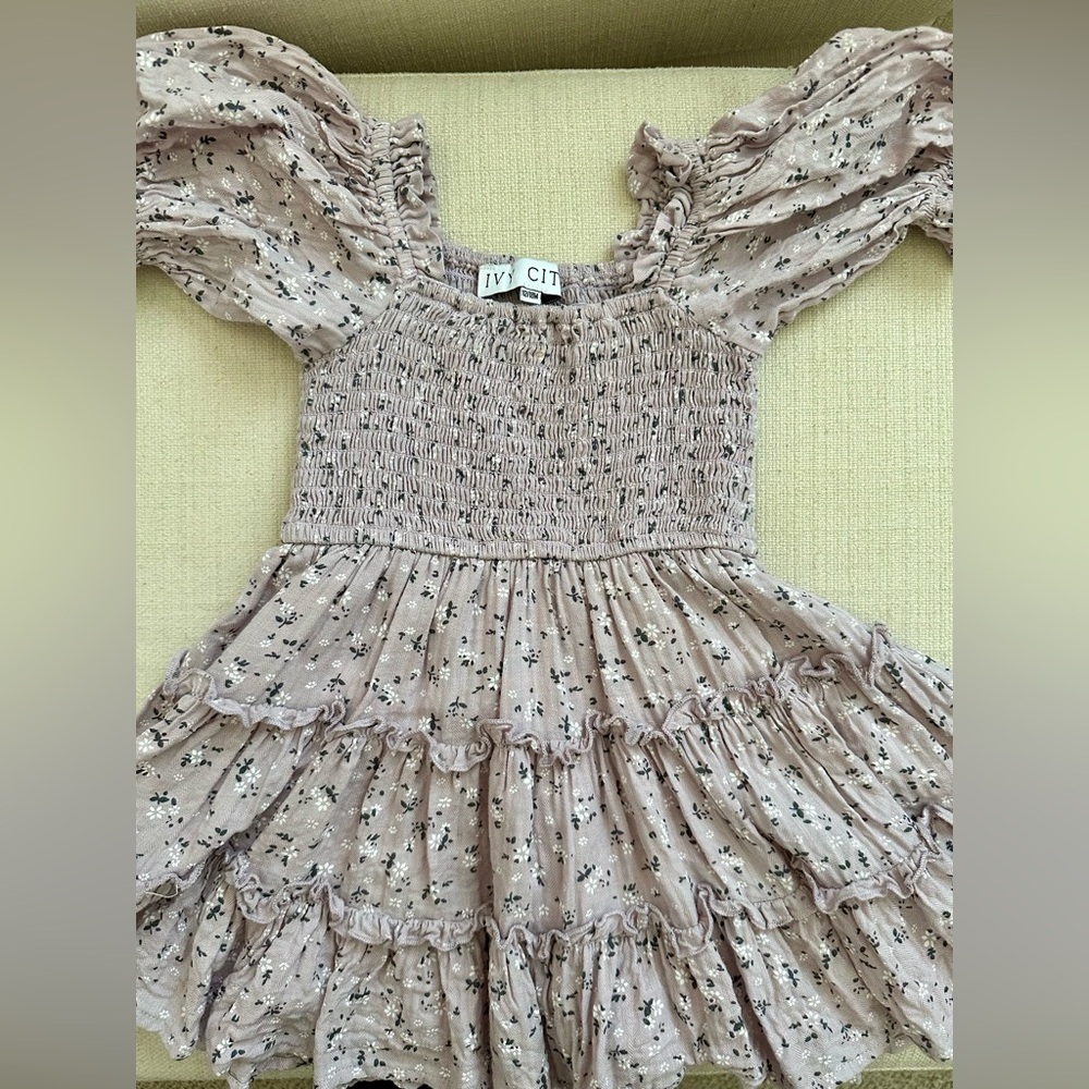Ivy City Co Beautiful lavender floral toddler dress